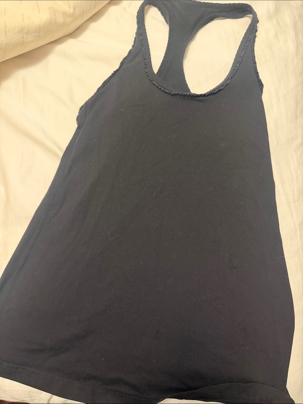 lululemon athletica Black Racerback Tank- ruffle edge